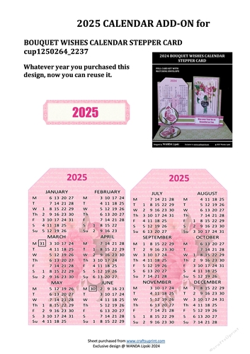 2025 ADD-ON FOR BOUQUET WISHES STEPPER CALENDAR CARD