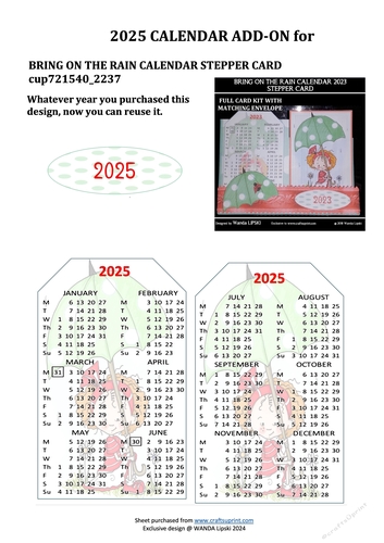 2025 ADD-ON FOR BRING ON THE RAIN STEPPER CALENDAR CARD
