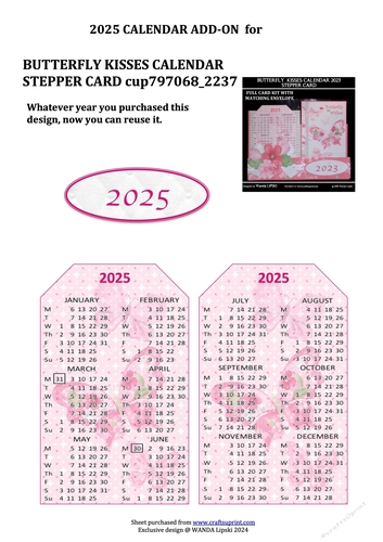 2025 ADD-ON FOR BUTTERFLY KISSES STEPPER CALENDAR CARD