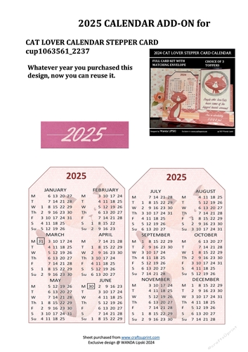 2025 ADD-ON FOR CAT LOVER STEPPER CALENDAR CARD