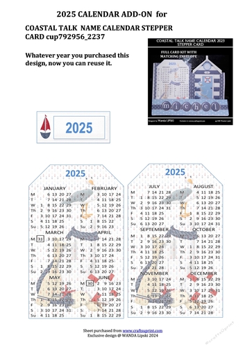 2025 ADD-ON FOR COASTAL TALK NAME STEPPER CALENDAR CARD