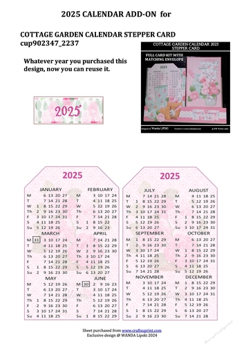 2025 ADD-ON FOR COTTAGE GARDEN STEPPER CALENDAR CARD