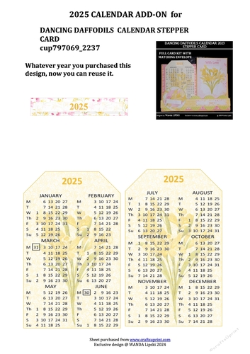 2025 ADD-ON FOR DANCING DAFFODILS STEPPER CALENDAR CARD