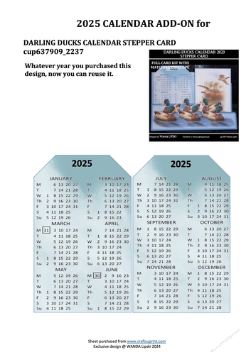 2025 ADD-ON FOR DARLING DUCKS STEPPER CALENDAR CARD