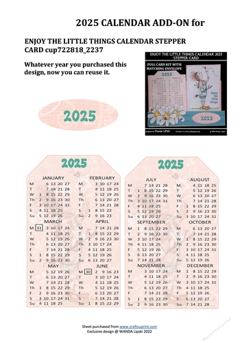 2025 ADD-ON FOR ENJOY THE LITTLE THINGS STEPPER CALENDAR CARD