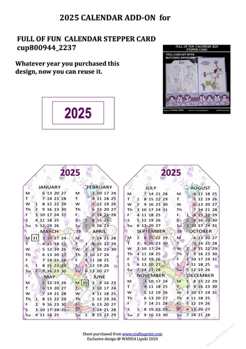 2025 ADD-ON FOR FULL OF FUN STEPPER CALENDAR CARD