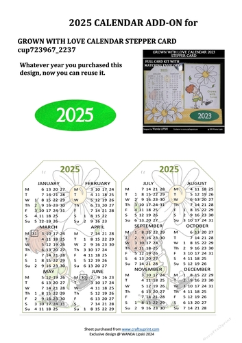 2025 ADD-ON FOR GROWN WITH LOVE STEPPER CALENDAR CARD