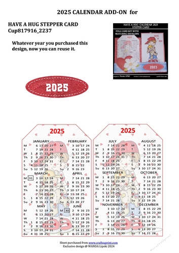 2025 ADD-ON FOR HAVE A HUG STEPPER CALENDAR CARD