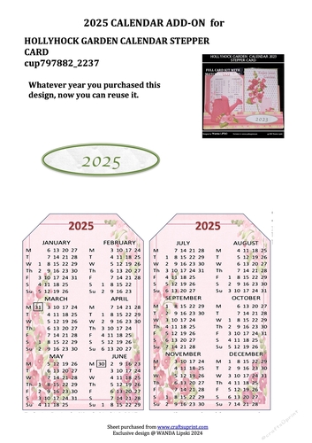 2025 ADD-ON FOR HOLLYHOCK GARDEN STEPPER CALENDAR CARD