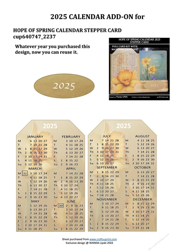 2025 ADD-ON FOR HOPE OF SPRING STEPPER CALENDAR CARD
