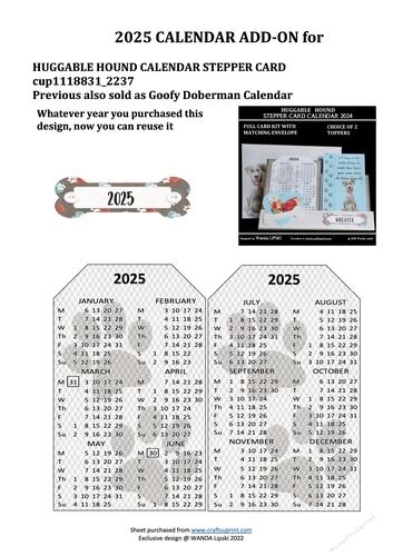 2025 ADD-ON FOR HUGGABLE HOUND STEPPER CALENDAR CARD