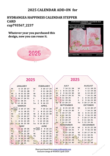 2025 ADD-ON FOR HYDRANGEA HAPPINESS STEPPER CALENDAR CARD