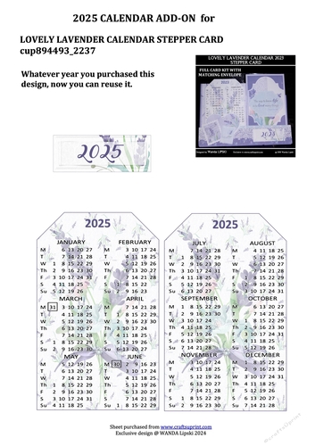 2025 ADD-ON FOR LOVELY LAVENDER STEPPER CALENDAR CARD