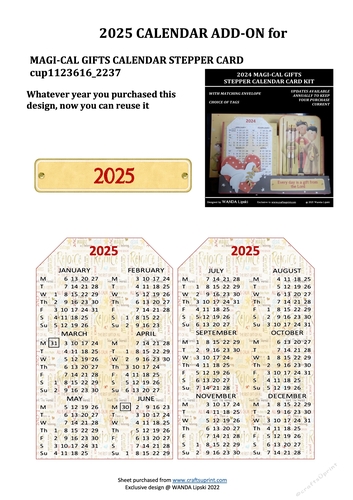 2025 ADD-ON FOR MAGI-CAL GIFTS STEPPER CALENDAR CARD