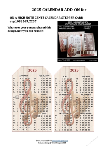 2025 ADD-ON FOR ON A HIGH NOTE GENTS STEPPER CALENDAR CARD