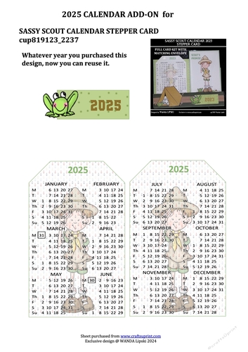 2025 ADD-ON FOR SASSY SCOUT STEPPER CALENDAR CARD