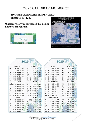 2025 ADD-ON FOR SPARKLE STEPPER CALENDAR CARD