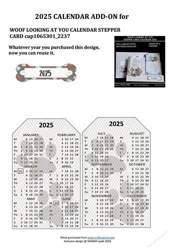 2025 ADD-ON FOR WOOF LOOKING AT YOU STEPPER CALENDAR CARD