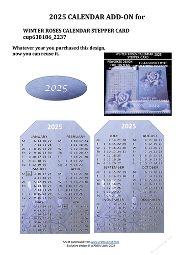 2025 ADD-ON FOR WINTER ROSES AT YOU STEPPER CALENDAR CARD