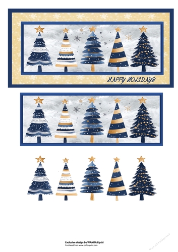 O CHRISTMAS TREE - QUICKIE CARD FRONT - HAPPY HOLIDAYS