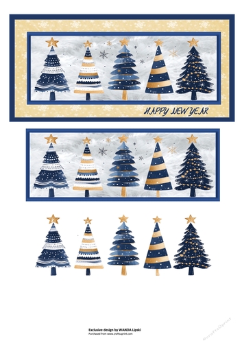 O CHRISTMAS TREE - QUICKIE CARD FRONT - HAPPY NEW YEAR