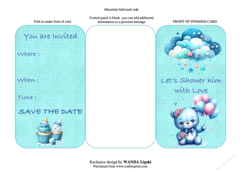 BABY SHOWER INVITATION FOR HIM
