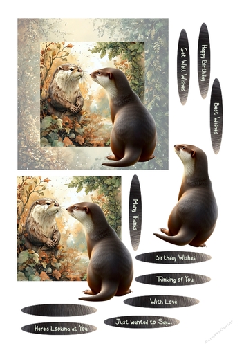 HERES LOOKING AT YOU WOODLAND OTTER ALL OCCASIONS CARD FRONT
