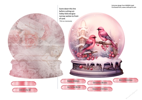 WINSOME WINTER BIRDS  CHRISTMAS SNOWGLOBE