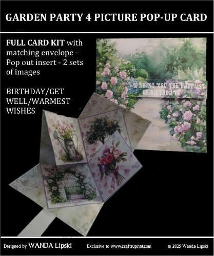 GARDEN PARTY 4 PICTURE POP-UP CARD