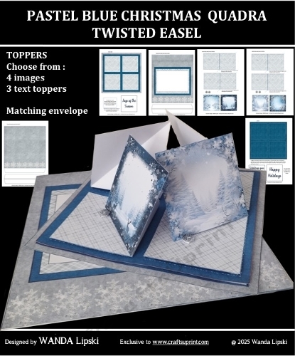 PASTEL BLUE CHRISTMAS  QUADRA EASEL