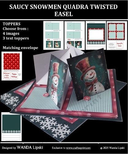 SAUCY SNOWMEN CHRISTMAS  QUADRA EASEL