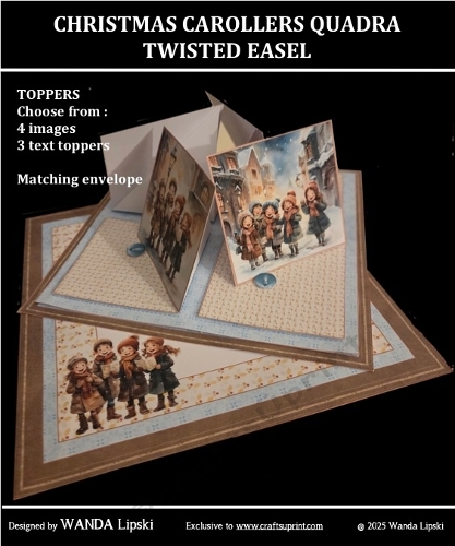 CHRISTMAS CAROLLERS QUADRA TWISTED EASEL CARD KIT