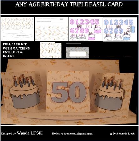 Birthday Celebrations Any Age Triple Easel Card