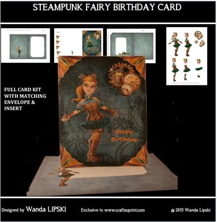Steampunk Fairy Female Birthday Card