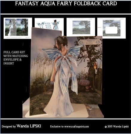 Fantasy Aqua Fairy Foldback Card