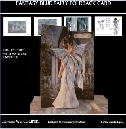 Fantasy Blue Fairy Foldback Card