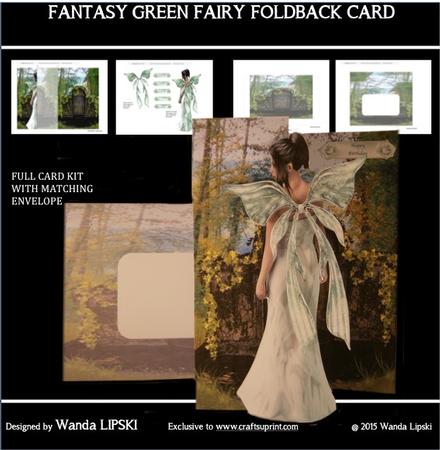 Fantasy Green Fairy Foldback Card