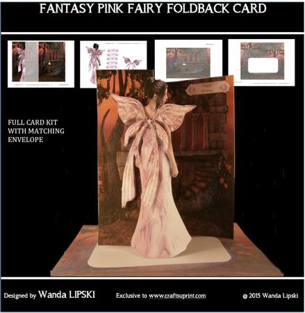 Fantasy Pink Fairy Foldback Card
