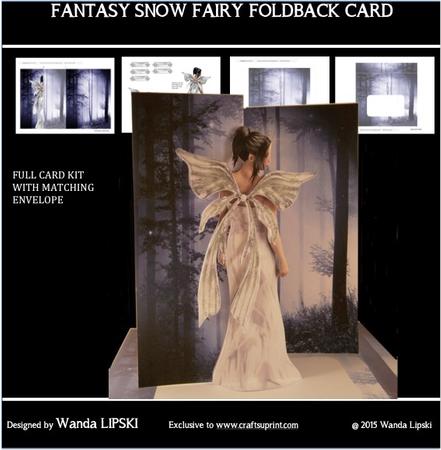 Fantasy Snow Fairy Foldback Card