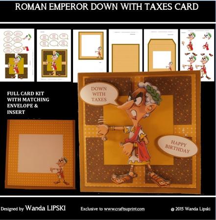 Roman Emperor Down with Taxes Card Kit