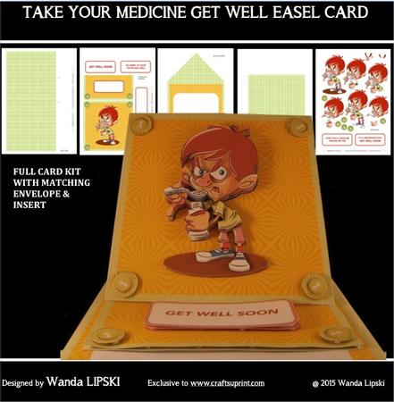 Take Your Medicine Get Well Easel Card