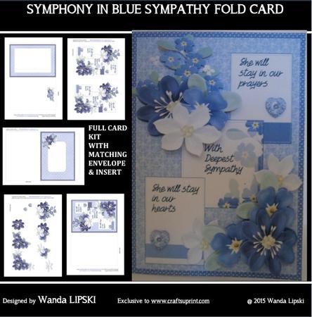 Symphony in Blue Sympathy Card for Him or Her