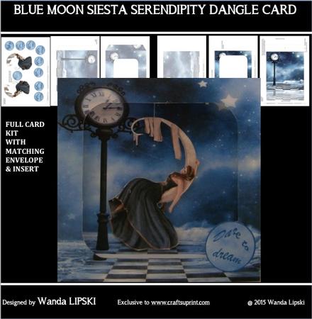 Blue Moon Siesta Serendipity Dangle Card