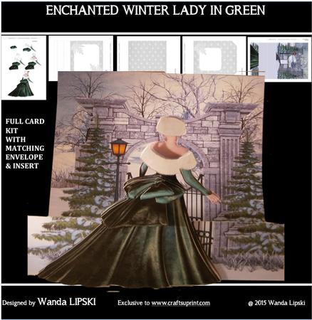 Enchanted Winter Lady in Green