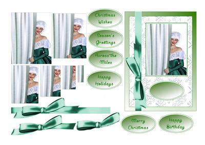 Winter Elegance in Green Pyramid Card Front