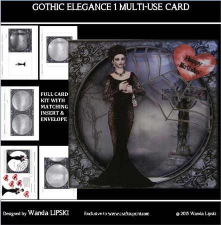 Gothic Elegance 1 Concertina Front Card