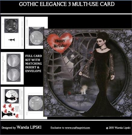 Gothic Elegance 3 Concertina Front Card