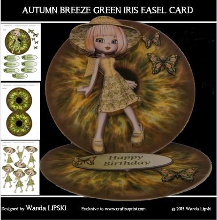 Autumn Breeze Green Iris Easel Card
