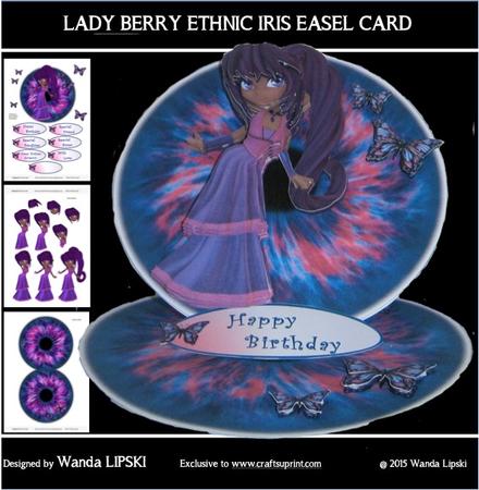 Lady Berry Ethnic Iris Easel Card