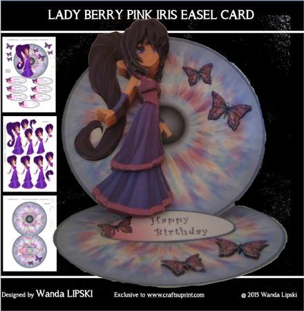Lady Berry Pink Iris Easel Card